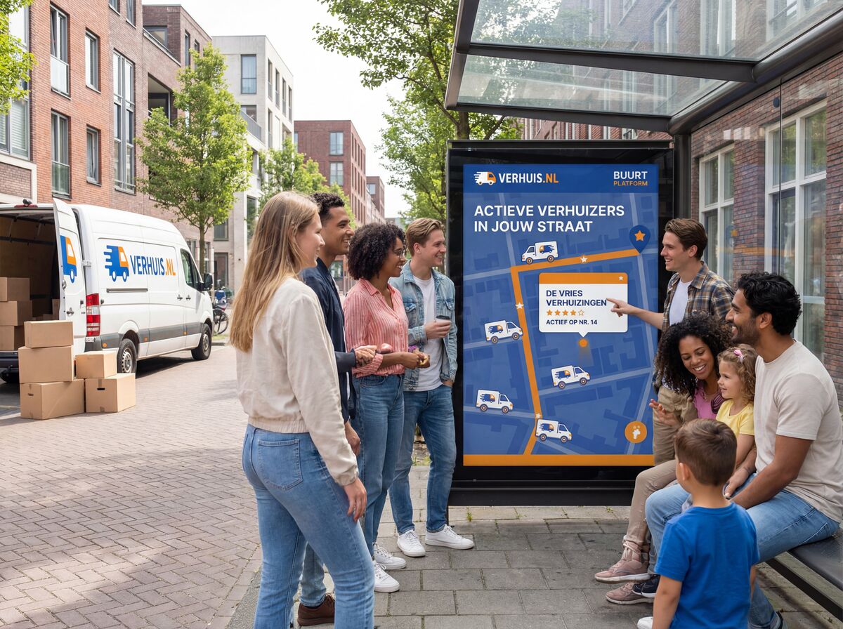 Verhuis.nl reclame op bushalte