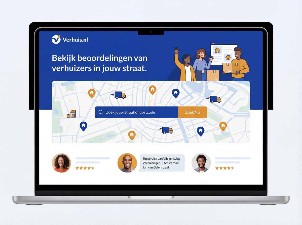Verhuis.nl platform op laptop